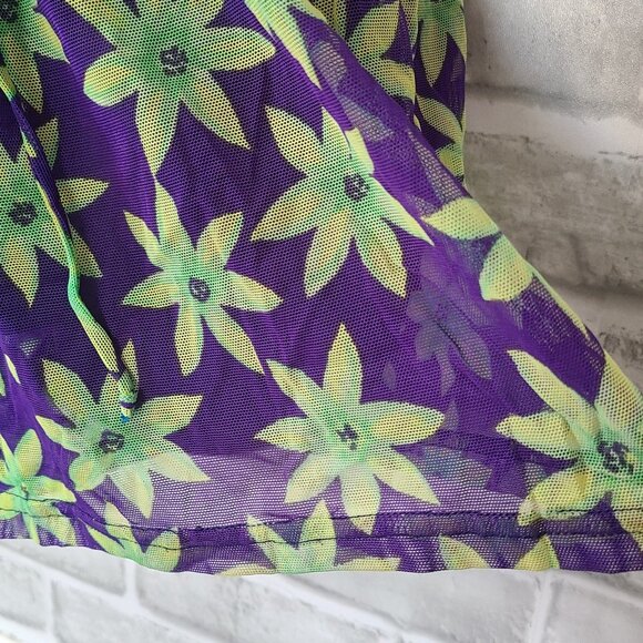 Vintage 90s Y2K Pacific Connections Mesh Shorts Swim Cover Beach Hippie USA M - Picture 4 of 8